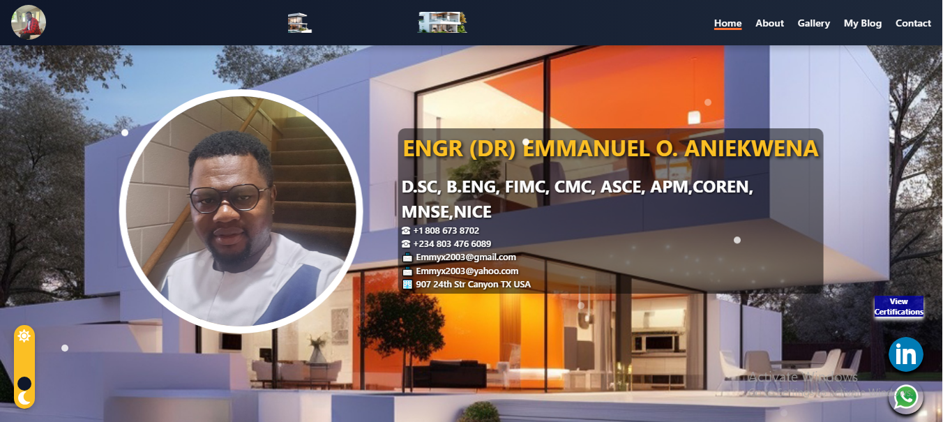 Screenshot of ENGR (DR) EMMANUEL – Portfolio