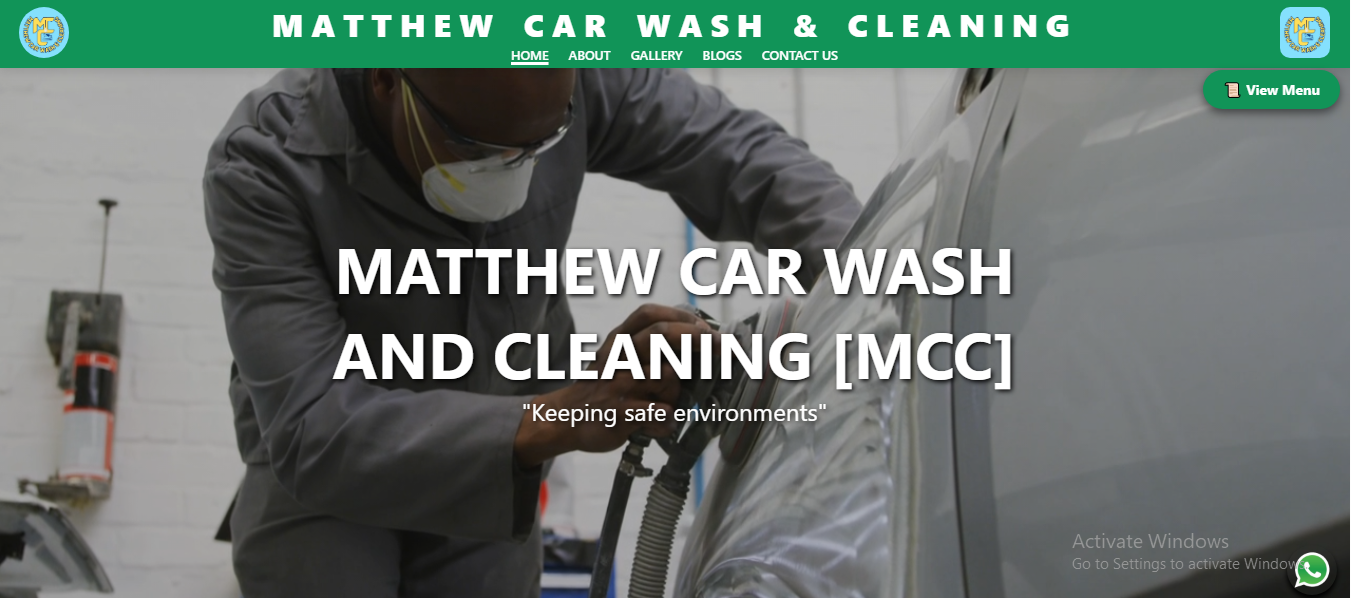 Screenshot of MATTHEW CAR WASH & CLEANING (MCC)